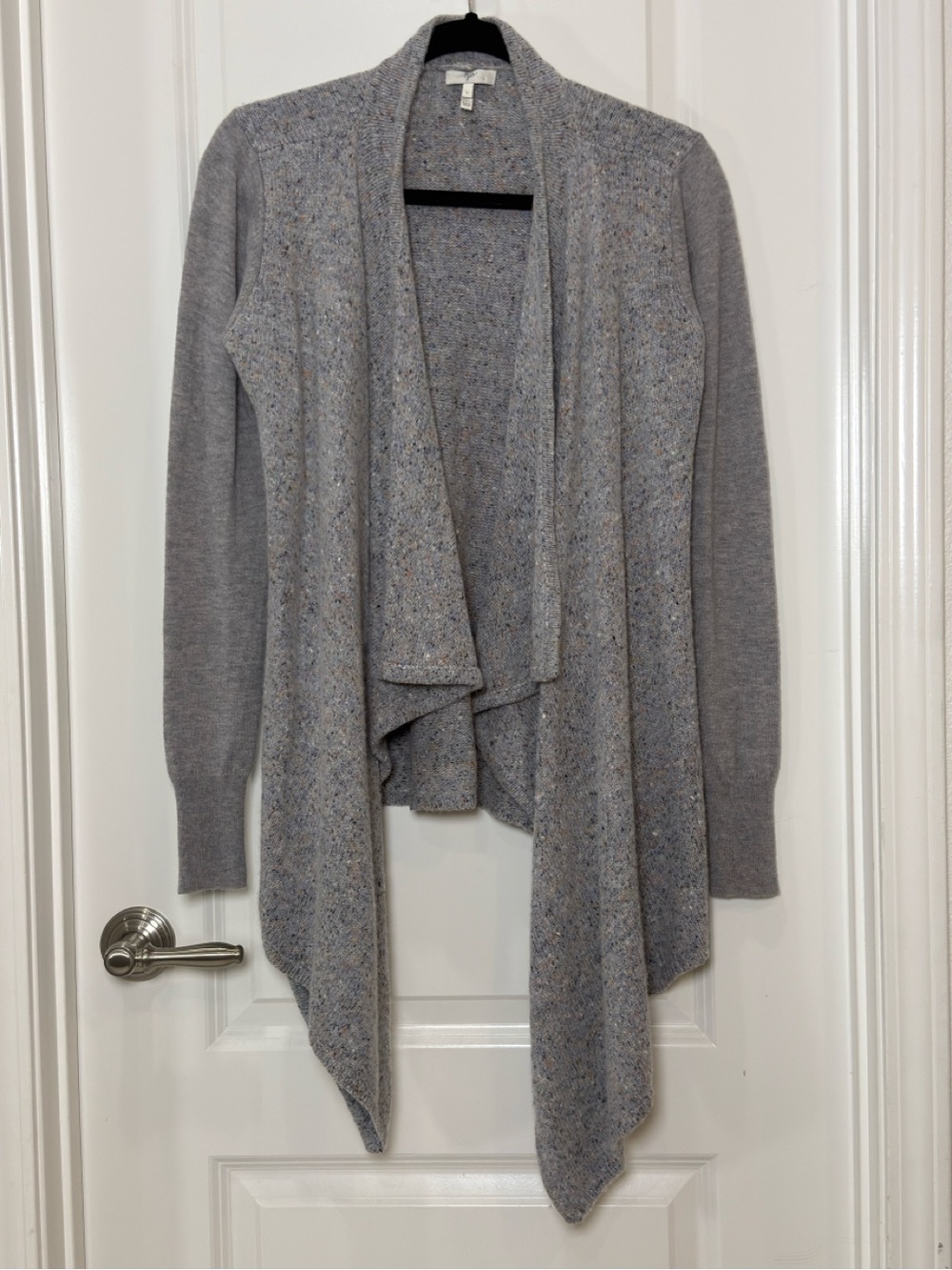 Joie Heather Gray Marled Open-Front Draped Cardigan